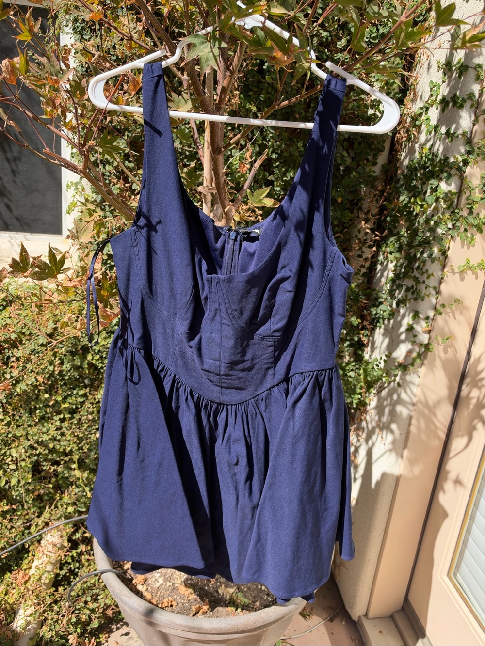 Fashion Nova Navy Mini Dress with Scoop Neck